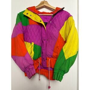 Vintage Colorblock Kids Coat, size 7/8